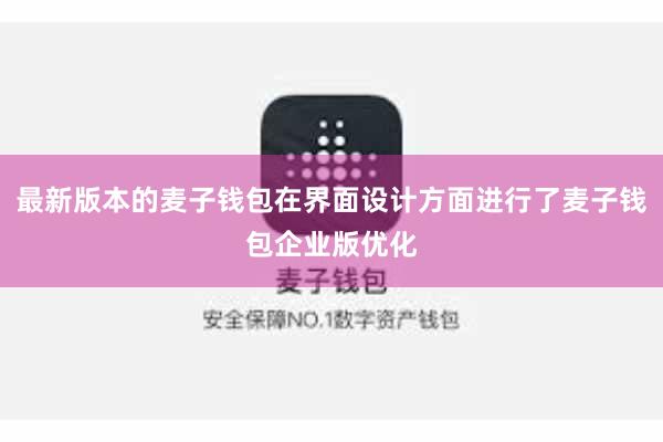 最新版本的麦子钱包在界面设计方面进行了麦子钱包企业版优化