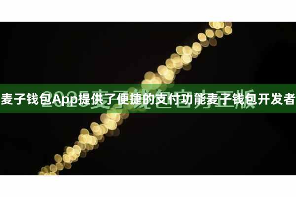 麦子钱包App提供了便捷的支付功能麦子钱包开发者