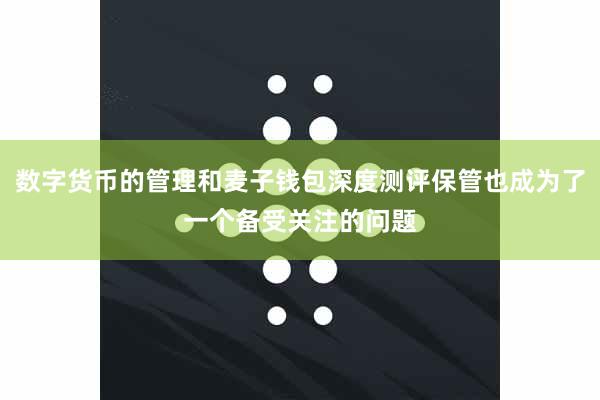 数字货币的管理和麦子钱包深度测评保管也成为了一个备受关注的问题
