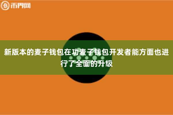 新版本的麦子钱包在功麦子钱包开发者能方面也进行了全面的升级