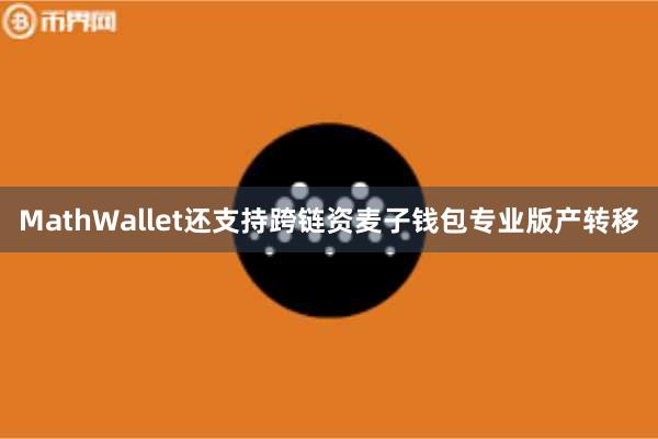 MathWallet还支持跨链资麦子钱包专业版产转移